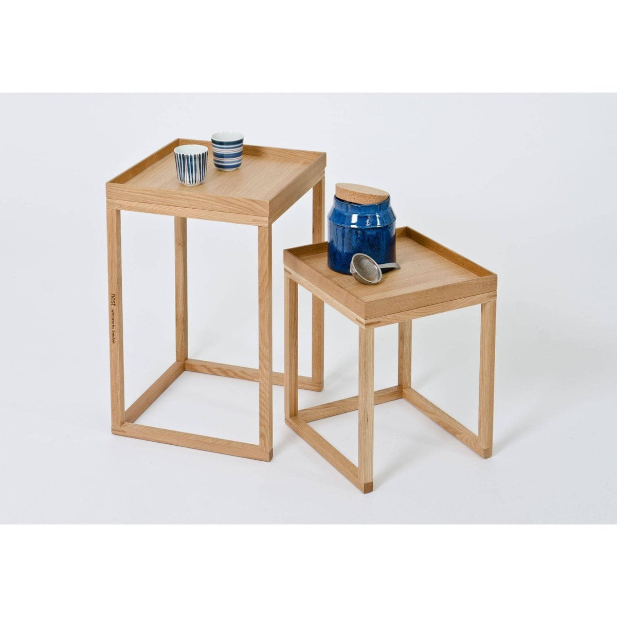 Wireworks - Nest Pair of Tables - Oak/Oak - Skandium London
