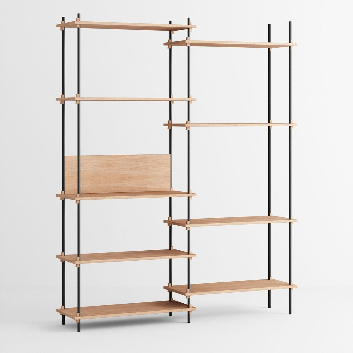 MOEBE - Shelving System – S.200.2.A - Oak/Black - Skandium London