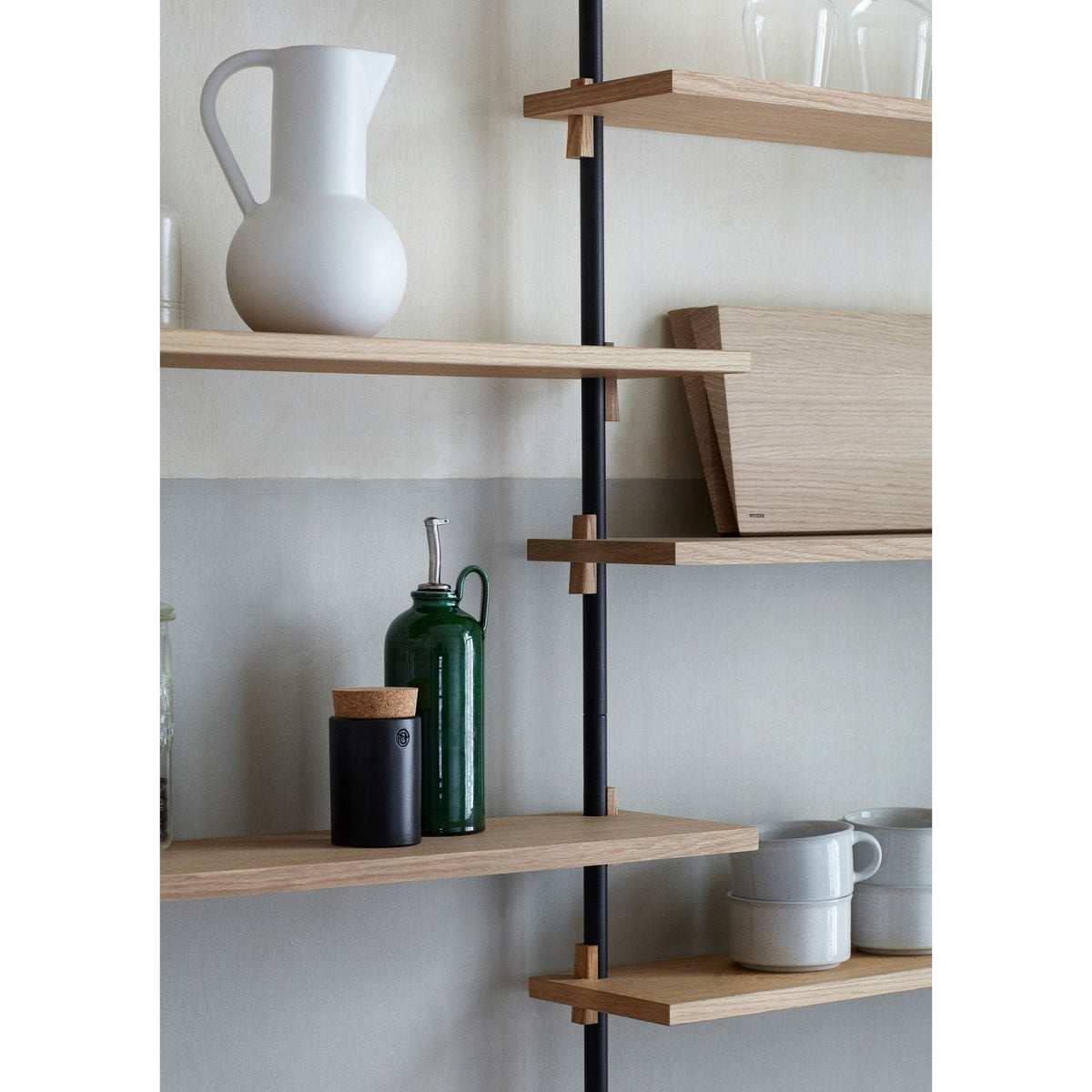 MOEBE - Shelving System – S.200.3.A - Oak/Black - Skandium London