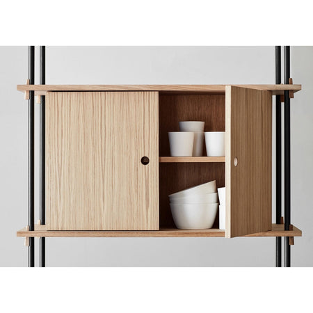 MOEBE - Shelving System – S.200.1.B - Oak/Black - Skandium London