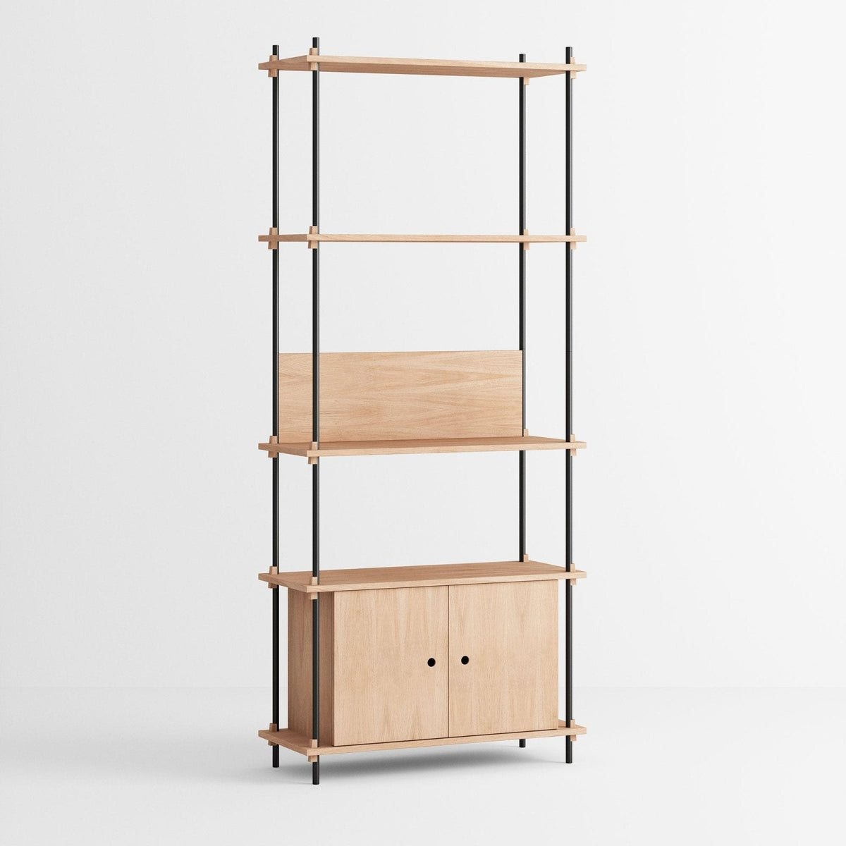 MOEBE - Shelving System – S.200.1.B - Oak/Black - Skandium London